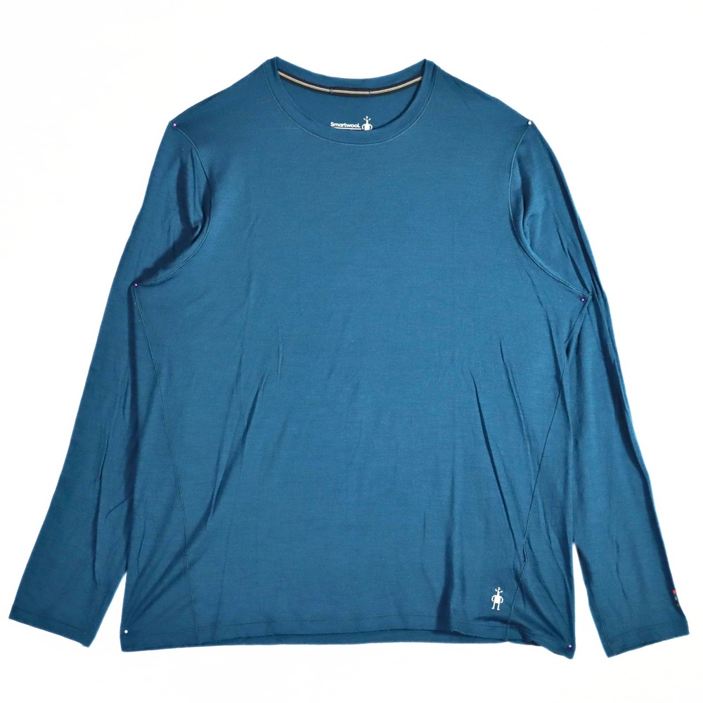 Smartwool Top Women 1X Teal Blue Merino Wool Blend Long Sleeve Base Layer Hiking